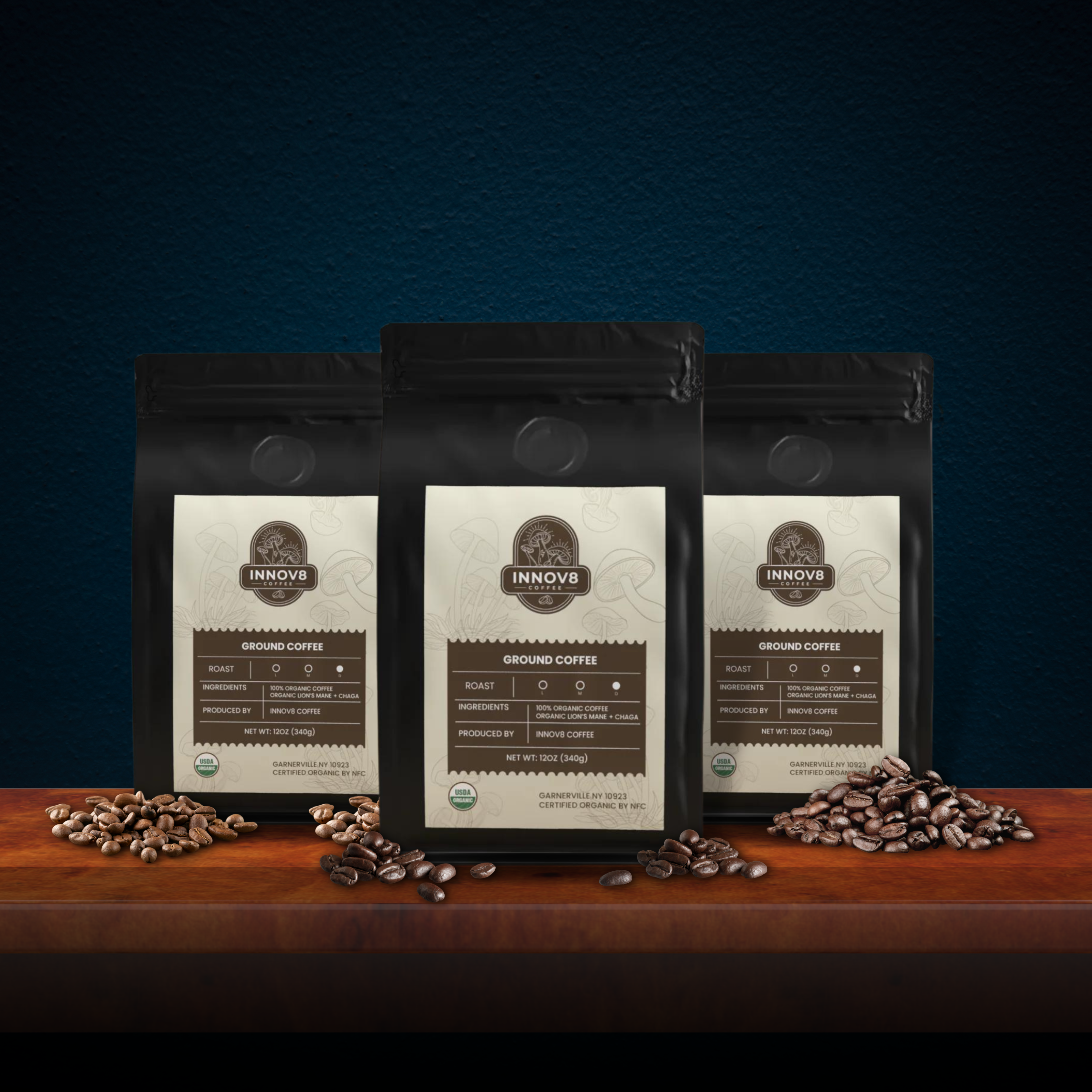 Organic Mushroom Coffee - Lion's Mane & Chaga 12oz